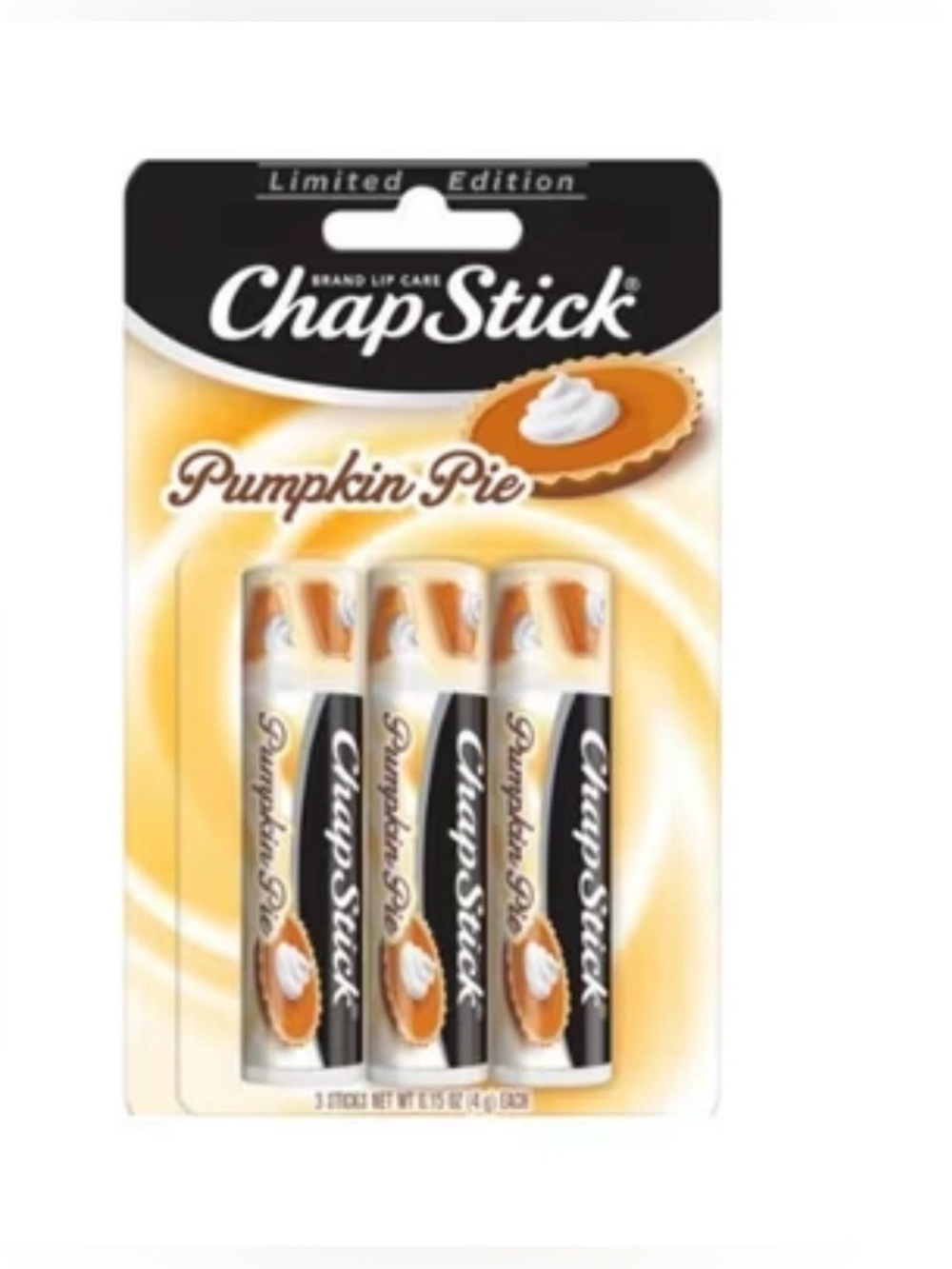 Chapstick Pumpkin Pie Lip Balm Trio - Limited Edition NWT